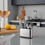Spoon Stand for Kitchen Steel Cutlery Stand Spoon Organizer Cutlery Holder for Kitchen Countertop Forks Spatula Knives Holder Rustproof Durable Knife Stand - Image 3