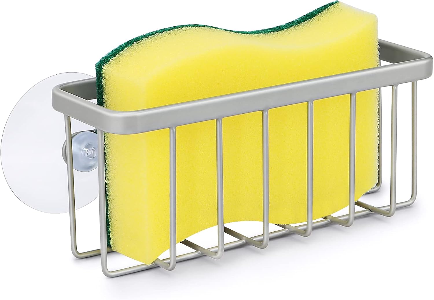 61cmp3JN57L._AC_SL1500_ Kitchen sink sponge rack, kitchen sink storage rack - silver - Image 1