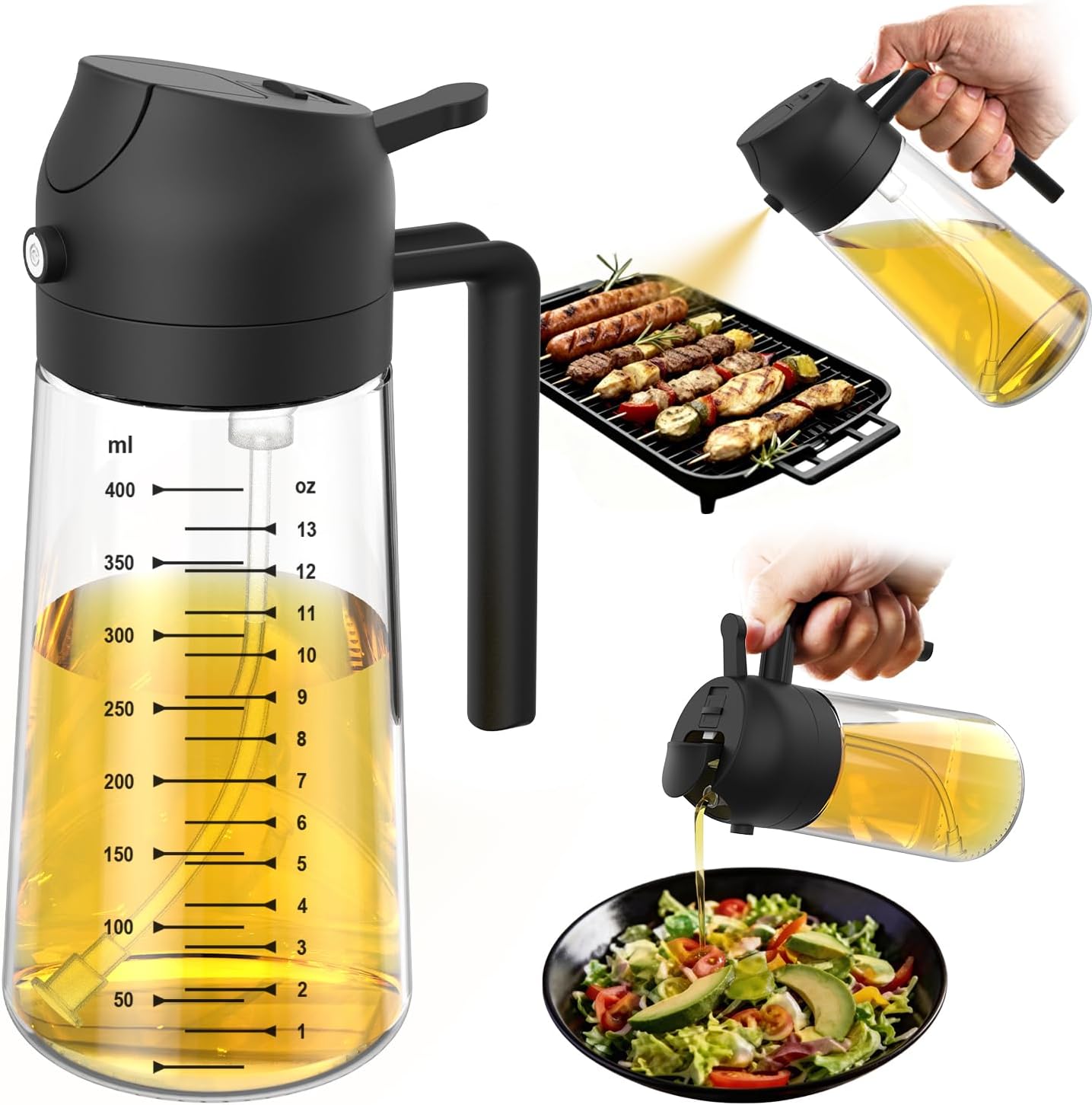 716HuBmcRsL._AC_SL1500_ 16 oz/470 ml glass olive oil sprayer, for both cooking and other uses. - Image 1